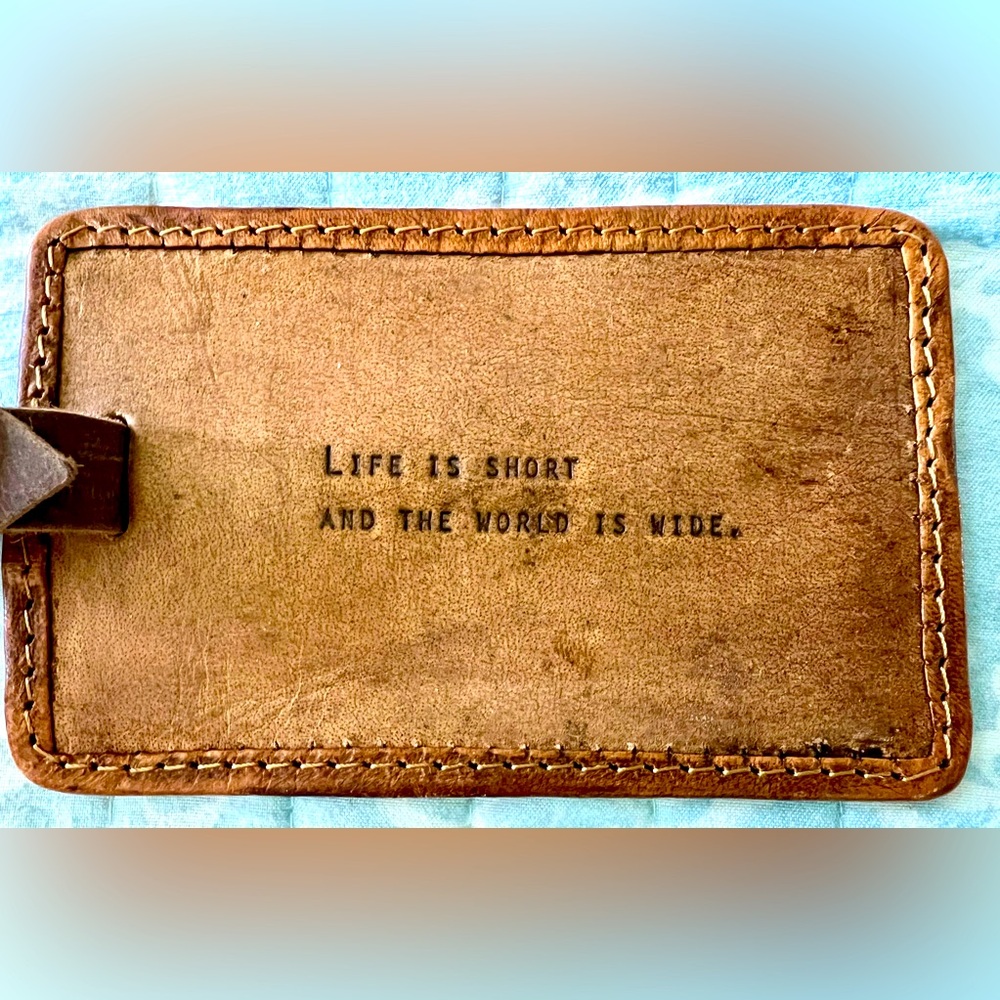 Leather Luggage Tag by Sugarboo & Co, 3x5”, NWOT